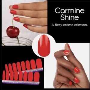 Color Street NWT Carmine Shine Fiery Crème Crimson Nail Polish Strips
